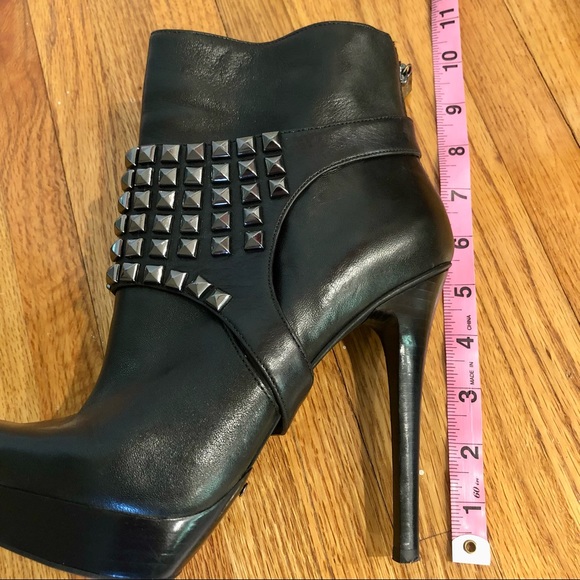Michael Kors Leather Platform Stiletto Boots Detachable Studded Harness Sz 8.5 - Picture 15 of 16